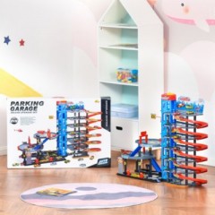 HOMCOM Kinder Parkhaus mit Rennbahn und Zubehor Детская автостоянка с ипподромом и аксессуарами