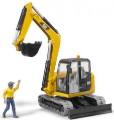 Bruder BRUDER 2466 Cat Minibagger mit  Bauarbeiter 1:16 Мини-экскаватор BRUDER 2466 Cat со строителем 1:16