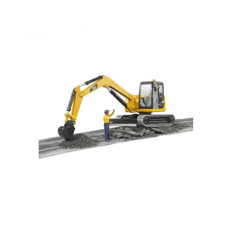 Bruder BRUDER 2466 Cat Minibagger mit  Bauarbeiter 1:16 Мини-экскаватор BRUDER 2466 Cat со строителем 1:16