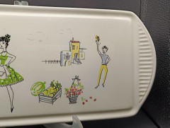 Поднос винтажный Grundstadter Keramik, керамика, прямоуг.форма, 37.5 х 16 см, Германия, 1970-80гг.