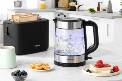 Linsar Wasserkocher Borosilikat Glas, 1,7 Liter, blaue LED-Beleuchtung, Kalkfilter Чайник Linsar из боросиликатного стекла, 1,7 литра, синяя светодиодная подсветка, фильтр от накипи