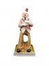 Музыкальная шкатулка винтажная Melody in Motion "Клон с флейтой", ручная роспись, бисквитный фарфор, 32 см, Германия, 1970-80гг.