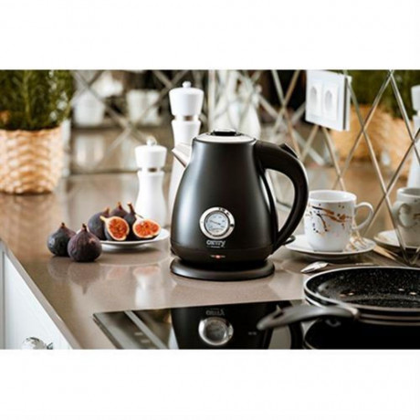Camry Camry Wasserkocher CR 1344 schwarz Elektrischer Wasserkocher mit Thermometer 1,7 l, Edelstahl, Wasserstandsanzeige Чайник Camry CR 1344 черный электрочайник с термометром 1,7 л, нержавеющая сталь, индикатор уровня воды