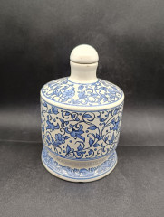 Фляга для вина винтажная с пробкой Ulmer Keramik "S Vini Rect", с изображением гербового льва, керамика, 0.7 л, 19 х 12 см, Германия, 1960-70гг.