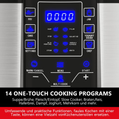 Scheffler Scheffler Multikocher 6L Elektrischer Reiskocher Schnellkochtopf, 14 Automatische-Programme, 1000,00 W, 6,00 l Schussel, Schongarer, Wokpfanne, Joghurtbereite  Mehr, Edelstahl, Timer  Мультиварка Scheffler электрическая рисоварка 6л, скороварка,