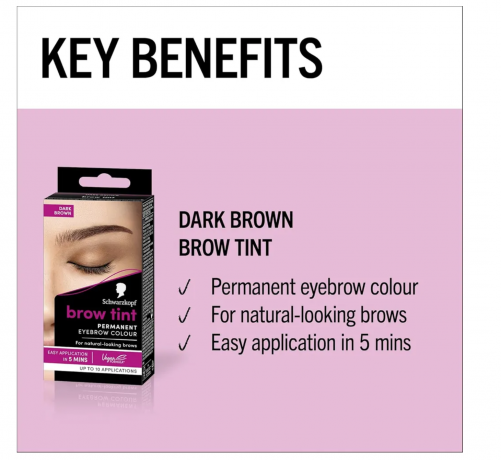 Краска для бровей стойкая Schwarzkopf Brow Tint Permanent, тёмно-коричневая (Dark Brown), до 10 применений, 21 г