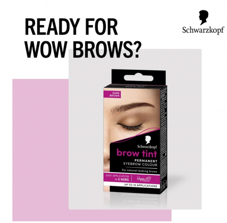 Краска для бровей стойкая Schwarzkopf Brow Tint Permanent, тёмно-коричневая (Dark Brown), до 10 применений, 21 г