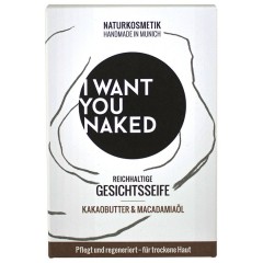 I WANT YOU NAKED Gesichtsseife Kakaobutter &amp; МАКadamia-Ol Gesichtsseife Naturseifen, 100 g