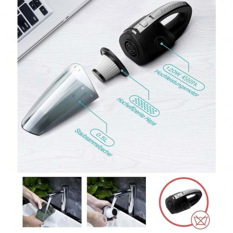 MOUTEN MOUTEN Akku-Handstaubsauger Multifunktionaler kabelloser Auto-Nass- und Trockensauger, Geeignet fur Autos, Wohnungen und Buros Беспроводной ручной пылесос MOUTEN, многофункциональный беспроводной автомобильный пылесос для влажной и сухой уборки, п