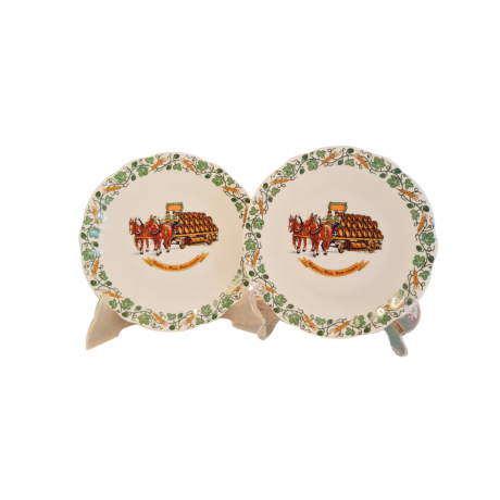 Тарелки декоративные винтажные gerthal Collette, фарфор с изображением позовзки с лошадьми, 2 шт х 20 x 2 см, Германия, 1960-70гг.