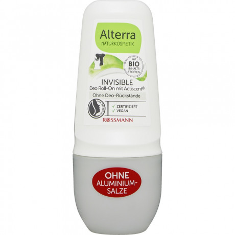 Alterra Deo Roll-on Invisible 50ml, Альтерра Шариковый дезодорант невидимый, без белых следов, натуральная косметика NATRUE, 50 мл