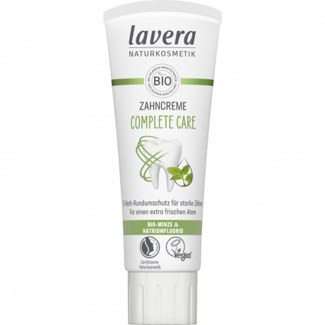 LAVERA Zahncreme Complete Care, 75 ml, Лавера Зубная паста полный уход с фтором, био-мята и шалфей, 5 в 1 защита, 75 мл