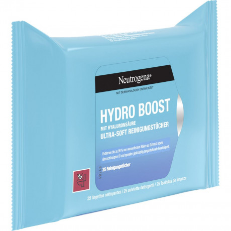 Neutrogena Hydro Boost Ultra-Soft Reinigungstuecher, 25 Stueck, Neutrogena Hydro Boost Ультрамягкие очищающие салфетки с гиалуроновой кислотой, 25 шт.
