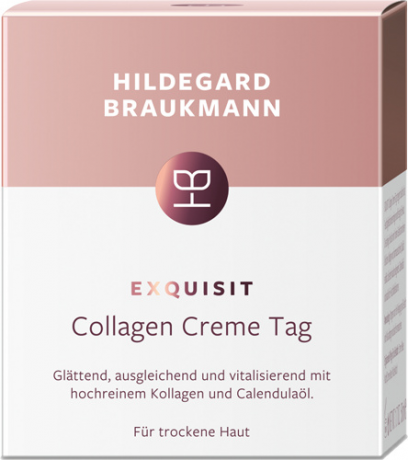 Hildegard Braukmann EXQUISIT Collagen Creme Tag, 50 ml, Hildegard Braukmann дневной крем для лица с коллагеном, для зрелой и сухой кожи, для женщин, 50 мл