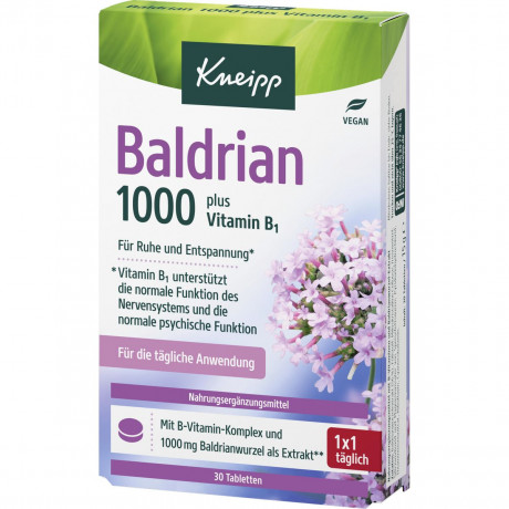 Kneipp Baldrian 1000 plus Vitamin B1, 30 Stueck, Kneipp таблетки «Валериана 1000 + витамин B1», 30 шт.