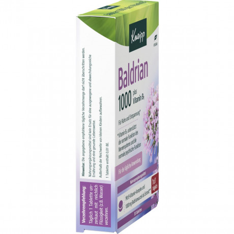 Kneipp Baldrian 1000 plus Vitamin B1, 30 Stueck, Kneipp таблетки «Валериана 1000 + витамин B1», 30 шт.