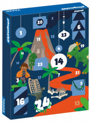 PLAYMOBIL Dinos Dino-Expedition Adventskalender 72225, PLAYMOBIL адвент-календарь «Экспедиция к динозаврам» с исследователем, велоцираптором и раскопками, от 4 лет