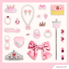BrushArt KIDS Princess Fairy Tale Advent 2026, BrushArt KIDS Princess Fairy Tale детский адвент-календарь 2026 с украшениями и аксессуарами для волос, 24 сюрприза