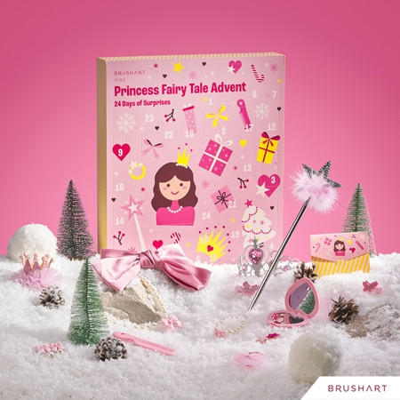 BrushArt KIDS Princess Fairy Tale Advent 2026, BrushArt KIDS Princess Fairy Tale детский адвент-календарь 2026 с украшениями и аксессуарами для волос, 24 сюрприза