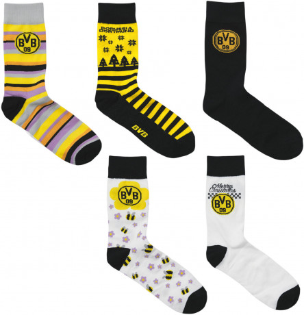 BVB Adventskalender 2026 Socken, Адвент-календарь 2026 BVB с носками Borussia Dortmund, 12 пар, размер 39–44