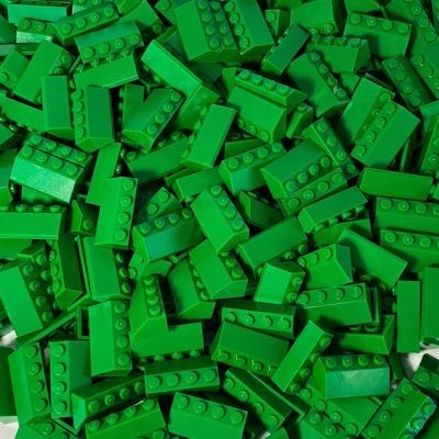 LEGO LEGO 2x4 Dachsteine Grun - 250x - Green brick 3037 LEGO 2x4 Roof Bricks Green — 250x — Зеленый кирпич 3037