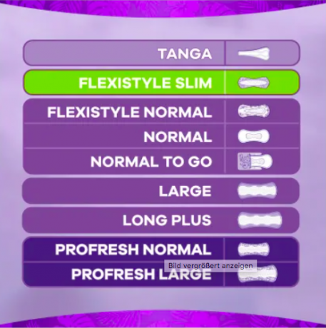 always Slipeinlage Flexistyle Slim Fresh BigPack 74 St, Прокладки Ежедневные тонкие Flexistyle с ароматом свежести 74 штуки, 5 упаковок (370 штук)