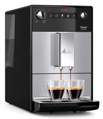 Melitta Melitta Kaffeevollautomat Purista F230-101, silber/schwarz, Lieblingskaffee-Funktion, kompakt  extra leise  Полностью автоматическая кофемашина Melitta Purista F230-101, серебристый/черный, функция любимого офе, компактная, очень тихая
