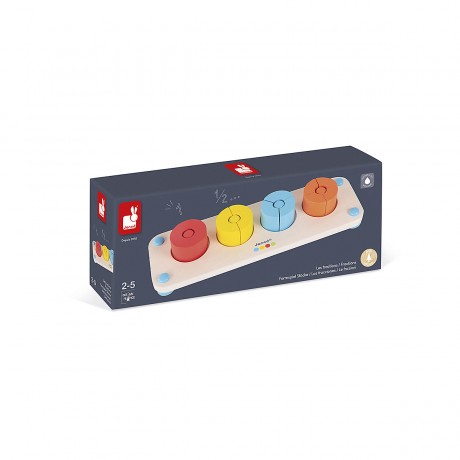 Janod Essentiel Das Bruchrechnen Lernspiel aus Holz Babys und Kleinkinder Zahlen und Mathematik lernen Farbe auf Wasserbasis Ab 2 Jahren Essentiel Обучающая игра с деревянными дробями Младенцы и малыши изучают числа и математику Краски на водной основе С