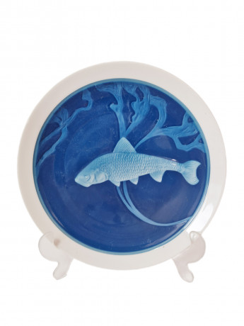 Тарелка декоративная винтажная Rosenthal Selb Bavaria с изображением рыбы, фарфор, Германия, 1970-80гг.