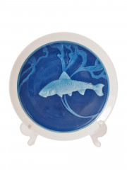 Тарелка декоративная винтажная Rosenthal Selb Bavaria с изображением рыбы, фарфор, Германия, 1970-80гг.