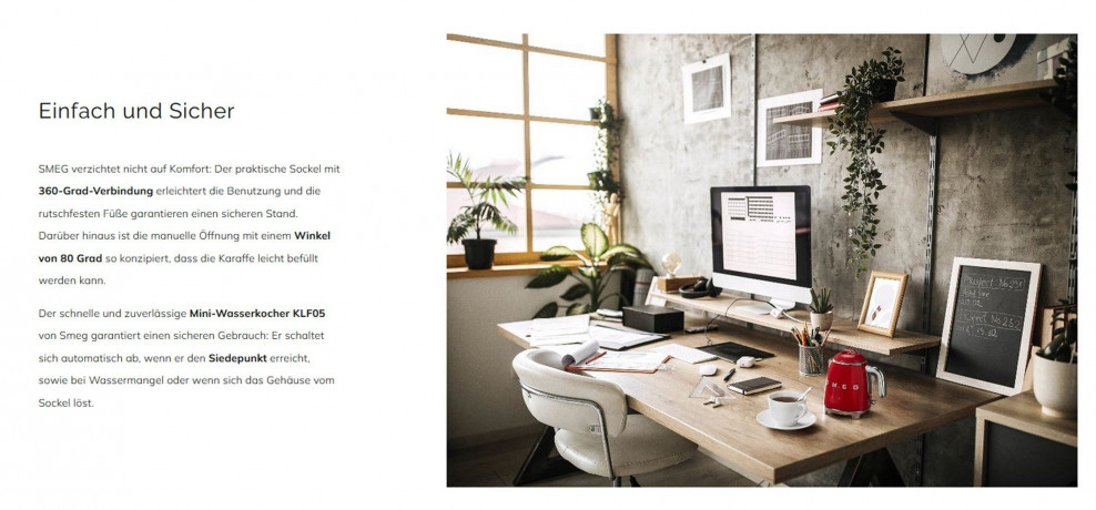 SMEG SMEG Wasserkocher SMEG Wasserkocher Edelstahl 0,8 L Fassung, 1400 W, Wasser Kocher, 1400,00 W, 360° Basis, BPA- Frei, elektrischer Wasser Kocher Klein Mini  Чайник SMEG Чайник SMEG, нержавеющая сталь, емкость 0,8 л, 1400 Вт, водоварка, 1400,00 Вт, ос