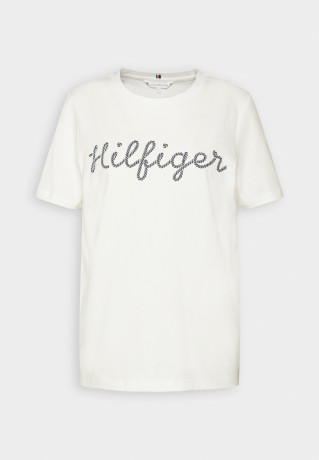 Tommy Hilfiger ROPE PUFF Print T-shirt ecru ROPE PUFF Футболка с принтом экрю