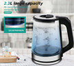 Cheffinger Cheffinger Wasserkocher Glas Edelstahl Wasserkocher 2000W mit LED-Beleuchtung Teekocher, 2.3 l, 2000 W  Чайник Cheffinger стеклянный чайник из нержавеющей стали 2000Вт со светодиодной подсветкой, заварочный чайник, 2,3 л, 2000 Вт