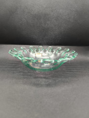 Фруктовница винтажная Joska / Bodenmais Bavaria, с резным краем, стекло, 21 см, Германия, 1970-80гг.