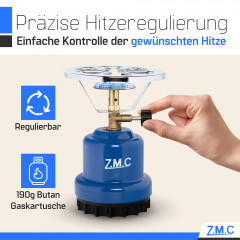 ZMC ZMC Gaskocher ZMC Campingkocher Gaskocher Kartuschenkocher fur Camping, Festivals, (Kartuschenkocher Geeignet fur Camping, Indoor, Indoor/Outdoor, Outdoor, Wandern), 1,1KW Leistung: 1100W Stechkartusche Kohleanzunder Herd Kochfeld  Газовая плита ZMC К