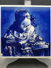 Панно винтажное Delft Blue "Кружевница", ручная роспись, керамика, 15 х 15 см, Голландия, 1950-70гг.