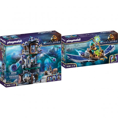 PLAYMOBIL 2er Set: 70745 Violet Vale Zaubererturm + 70749 Violet Vale Magier der Lufte Набор из 2 предметов: 70745 Башня волшебника Аметистовой долины + 70749 Маг воздуха Аметистовой долины.