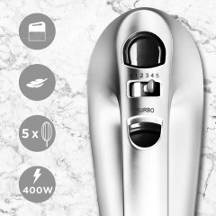 Duronic Duronic Handmixer, HM4 SR elektrischer Handmixer, 400 Watt, Aufbewahrungsbox  Ручной миксер Duronic, электрический ручной миксер HM4 SR, 400 Вт, ящик для хранения
