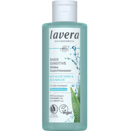 LAVERA basis sensitiv Mildes Gesichtswasser, 200 ml, Лавера Тоник для лица для чувствительной кожи, био-алоэ вера и био-мальва, 200 мл