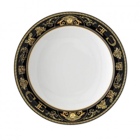Rosenthal meets Versace Rosenthal Versace Virtus Gala Black Suppenteller 22 cm Rosenthal Versace Virtus Gala Черная тарелка для супа 22 см
