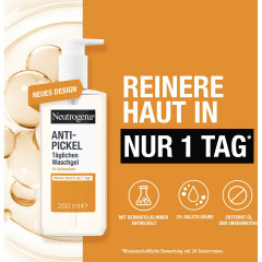 Neutrogena Anti-Pickel taegliches Waschgel, 200 ml, Neutrogena Anti-Pickel Ежедневный очищающий гель с салициловой кислотой для кожи с высыпаниями, 200 мл