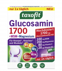 taxofit Glucosamin 1700 Magnesium TAXOFIT Glucosamine 1700 + MSM + Magnesium для поддержки хрящей, костей и мышц, 20шт 