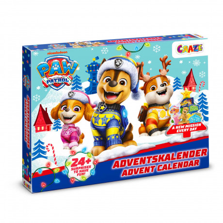 CRAZE PAW Patrol Adventskalender, CRAZE детский игровой адвент-календарь с фигурками, браслетами и слаймом, 24 сюрприза