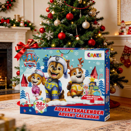 CRAZE PAW Patrol Adventskalender, CRAZE детский игровой адвент-календарь с фигурками, браслетами и слаймом, 24 сюрприза