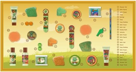 Accentra DINOPARK ADVENTURE Adventskalender 2026, Accentra DINOPARK ADVENTURE детский косметический адвент-календарь 2026 с товарами для ванны и аксессуарами, 24 подарка