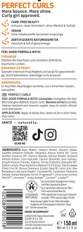 SANTE Perfect Curls Conditioner, 150 ml, Санте Кондиционер Perfect Curls для ухода за вьющимися и кудрявыми волосами, 150 мл
