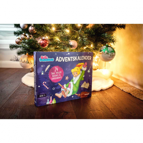 Franzis Bibi Blocksberg Adventskalender 2026 mit Experimenten und Hexereien, Адвент-календарь FRANZIS Bibi Blocksberg 2026 с опытами и поделками, 24 коробочки, от 7 лет