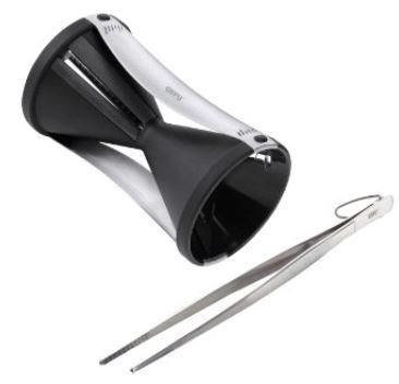 GEFU GEFU Set Spiralschneider+Kucchenpinz SPIRELLI schwarz/ silber Набор GEFU спиральный нож + кухонные клещи SPIRELLI