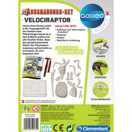 Clementoni Ausgrabungs-Set Velociraptor Набор для раскопок велоцираптора