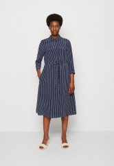 Tommy Hilfiger ROPE MIDI SHIRT DRESS Shirt dress carbon navy/white ПЛАТЬЕ-РУБАШКА МИДИ ROPE Платье-рубашка карбон темно-синий/белый